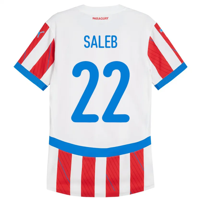 Danxen Pánské Paraguay Gloria Saleb #22 Bílá Červená Domů Hráčské Dresy 24-26 Dres