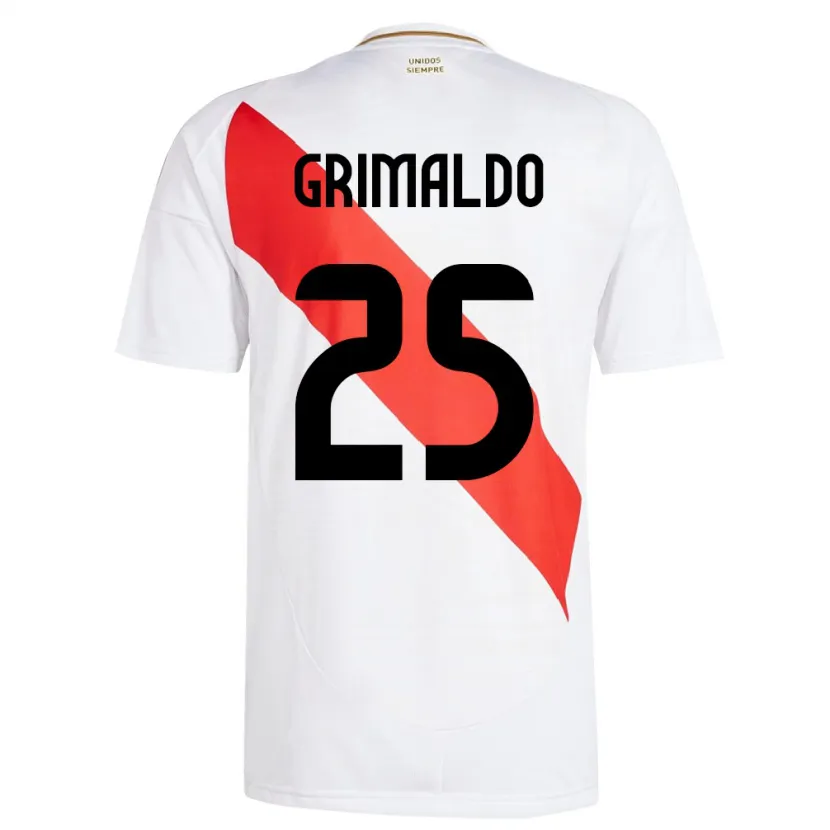 Danxen Pánské Peru Joao Grimaldo #25 Bílý Domů Hráčské Dresy 24-26 Dres