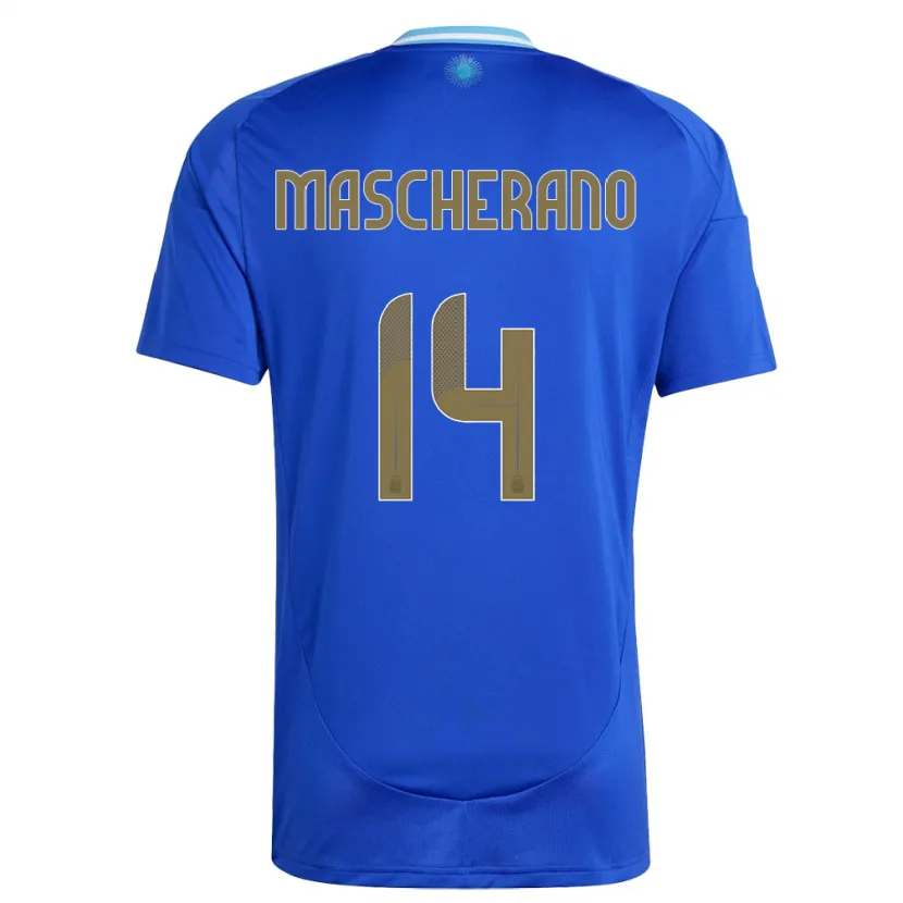 Danxen Pánské Argentina Javier Mascherano #14 Modrý Daleko Hráčské Dresy 24-26 Dres