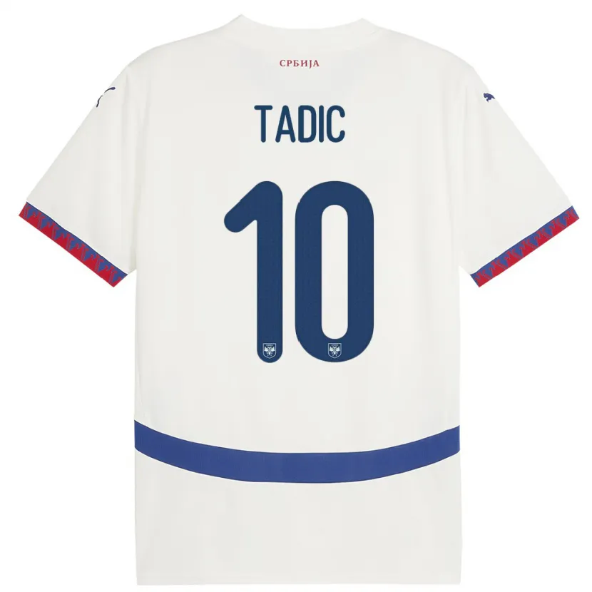 Danxen Pánské Srbsko Dusan Tadic #10 Bílý Daleko Hráčské Dresy 24-26 Dres