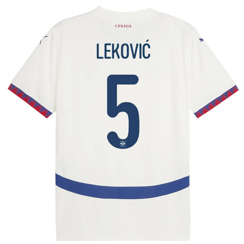 Danxen Pánské Srbsko Stefan Lekovic #5 Bílý Daleko Hráčské Dresy 24-26 Dres