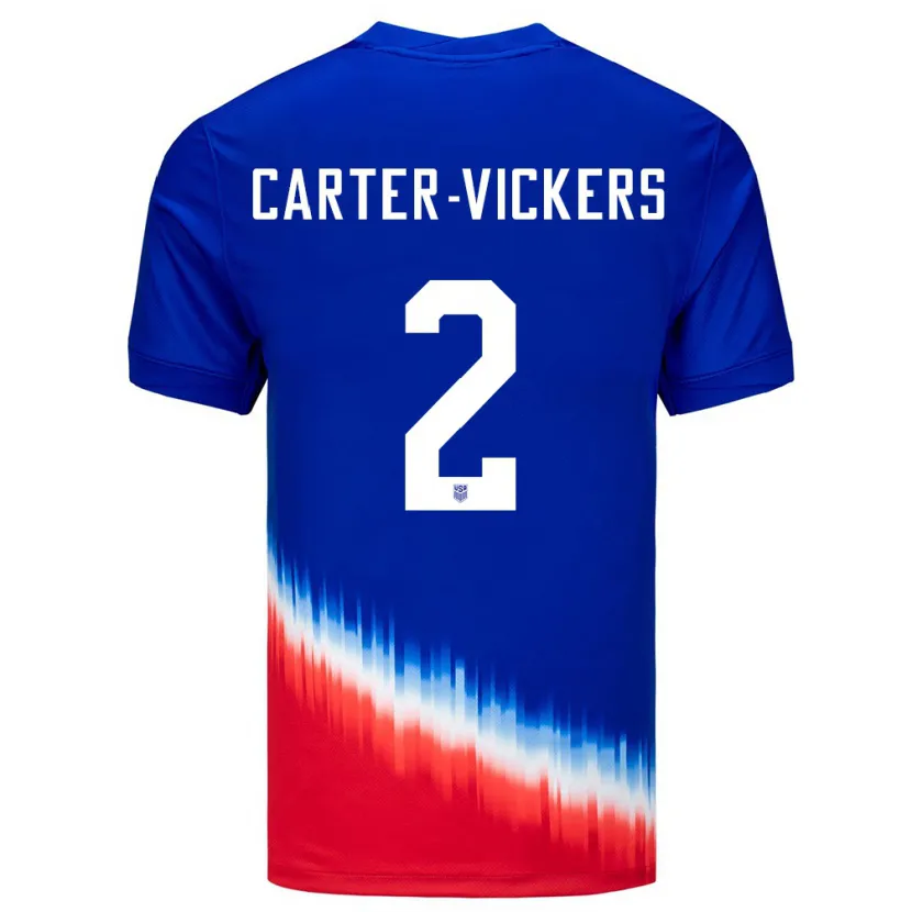 Danxen Pánské Spojené Státy Americké Cameron Carter-Vickers #2 Modrý Daleko Hráčské Dresy 24-26 Dres