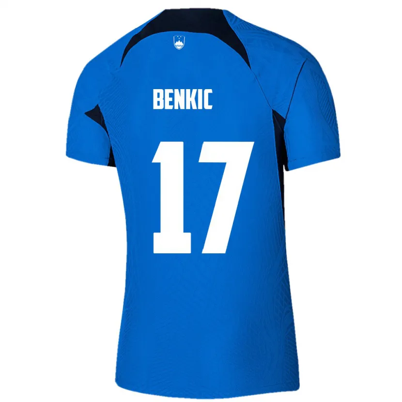 Danxen Pánské Slovinsko Kevin Benkic #17 Modrý Daleko Hráčské Dresy 24-26 Dres