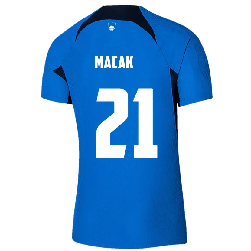 Danxen Pánské Slovinsko Lucas Macak #21 Modrý Daleko Hráčské Dresy 24-26 Dres