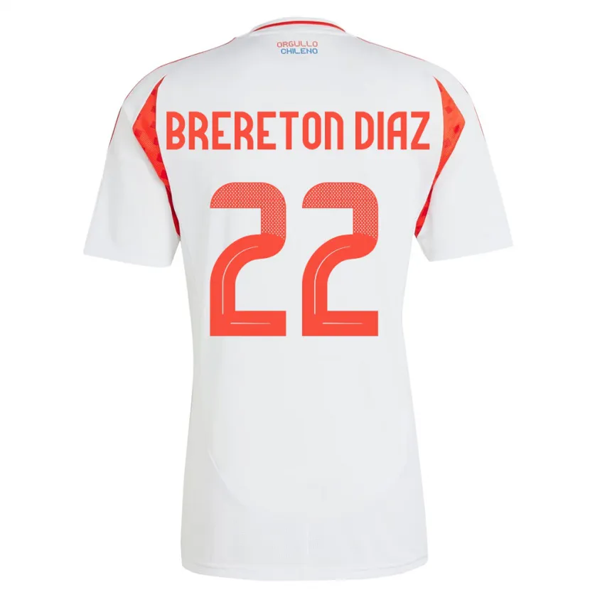 Danxen Pánské Chile Ben Brereton Díaz #22 Bílý Daleko Hráčské Dresy 24-26 Dres