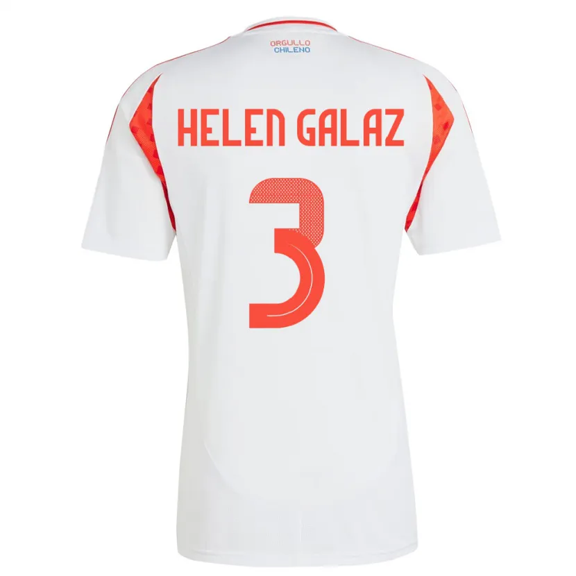 Danxen Pánské Chile Su Helen Galaz #3 Bílý Daleko Hráčské Dresy 24-26 Dres