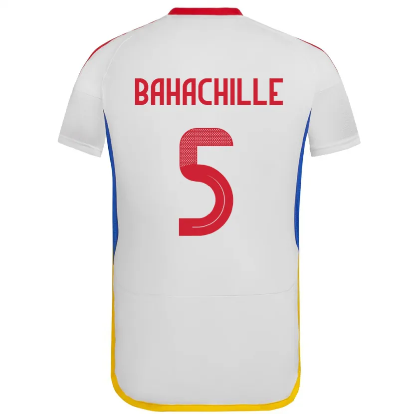 Danxen Pánské Venezuela Abraham Bahachille #5 Bílý Daleko Hráčské Dresy 24-26 Dres