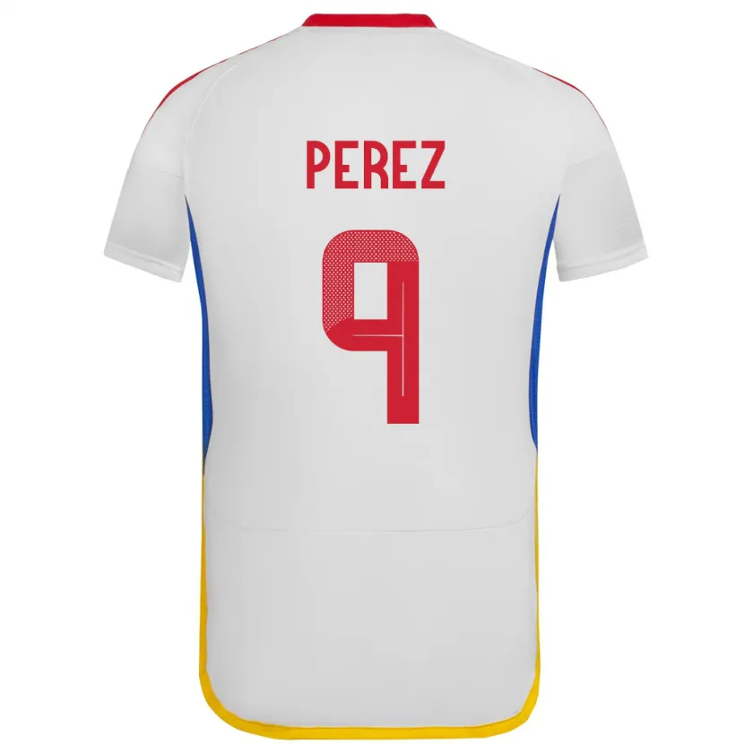 Danxen Pánské Venezuela Daniel Pérez #9 Bílý Daleko Hráčské Dresy 24-26 Dres