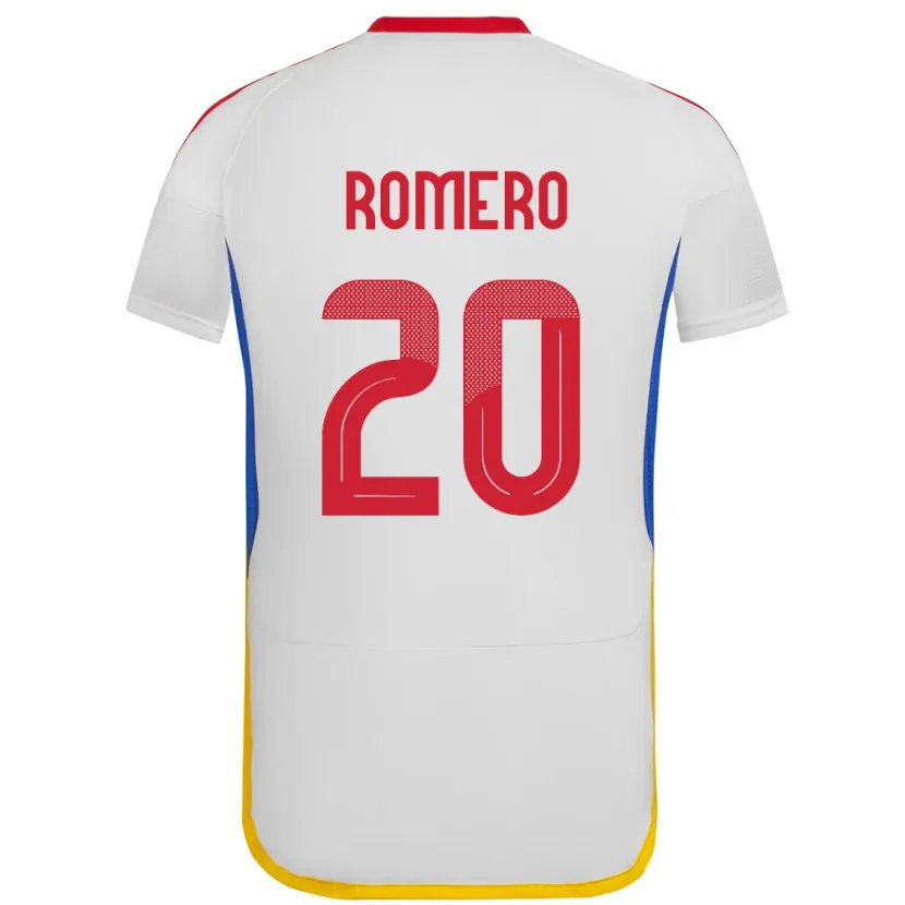 Danxen Pánské Venezuela Andrés Romero #20 Bílý Daleko Hráčské Dresy 24-26 Dres