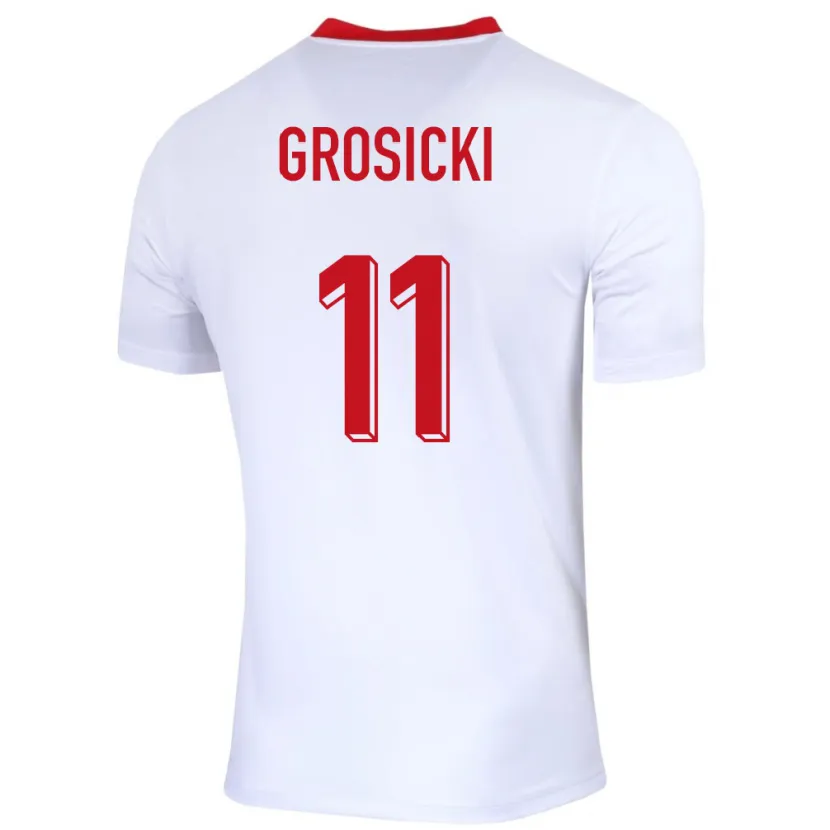 Danxen Dámské Polsko Kamil Grosicki #11 Bílý Domů Hráčské Dresy 24-26 Dres