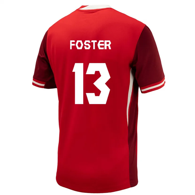 Danxen Dámské Kanada Rylee Foster #13 Červené Domů Hráčské Dresy 24-26 Dres