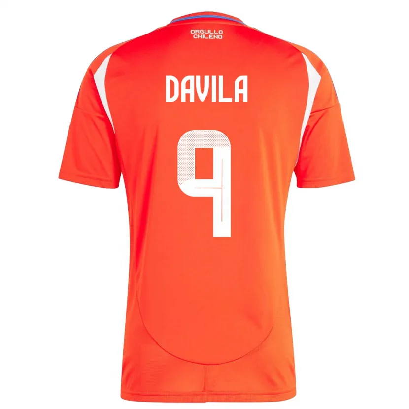 Danxen Dámské Chile Víctor Dávila #9 Červené Domů Hráčské Dresy 24-26 Dres