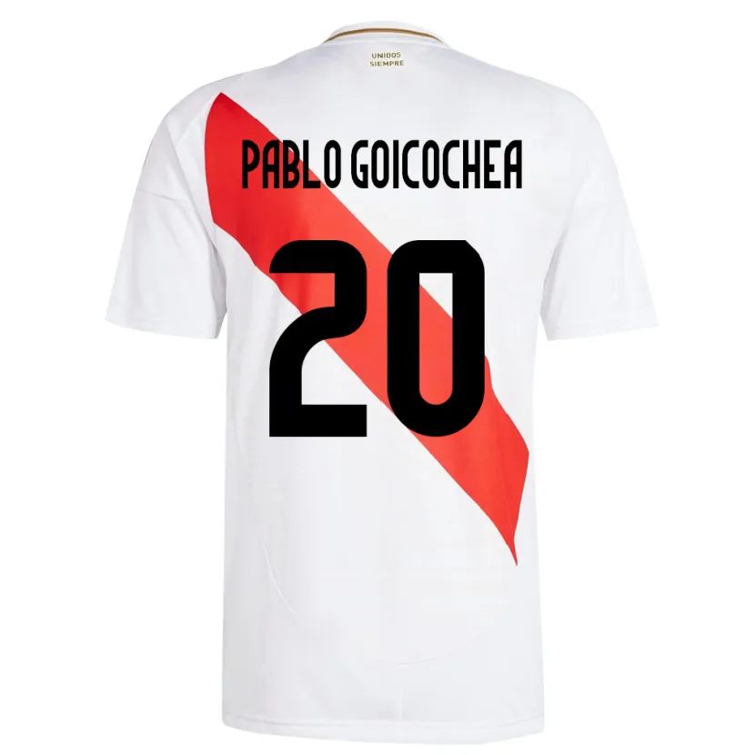 Danxen Dámské Peru Juan Pablo Goicochea #20 Bílý Domů Hráčské Dresy 24-26 Dres