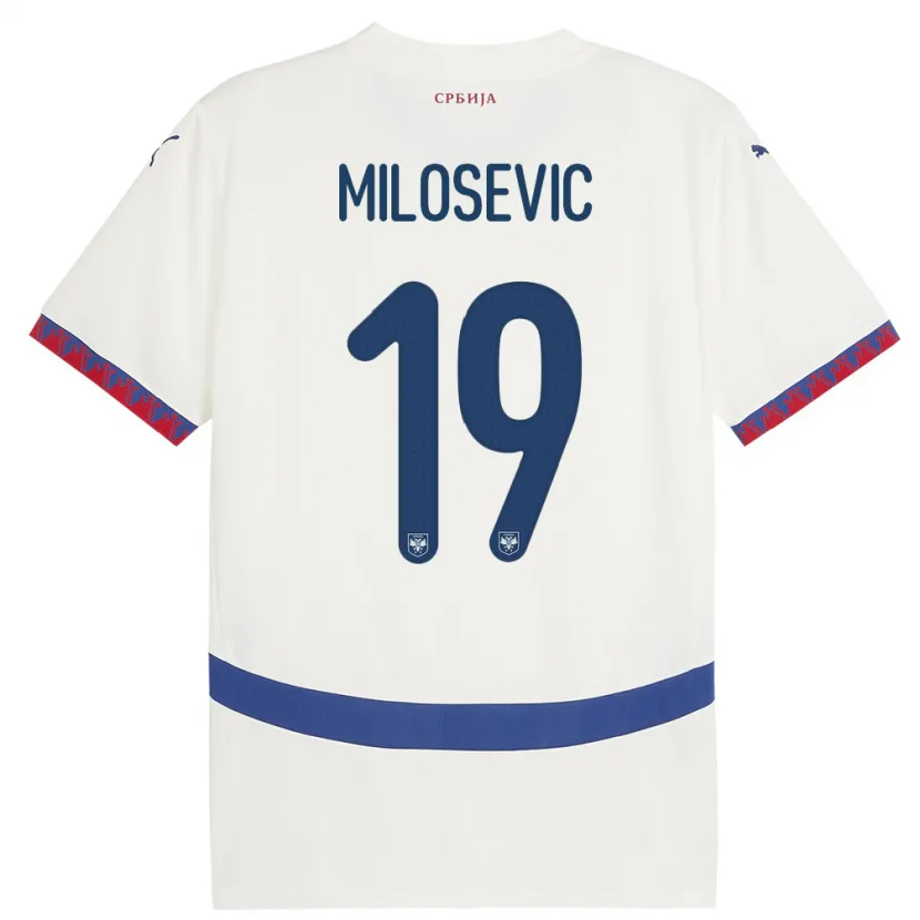 Danxen Dámské Srbsko Jovan Milosevic #19 Bílý Daleko Hráčské Dresy 24-26 Dres