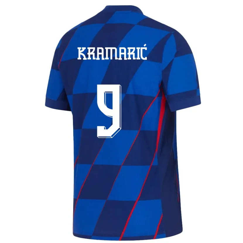 Danxen Dámské Chorvatsko Andrej Kramaric #9 Modrý Daleko Hráčské Dresy 24-26 Dres