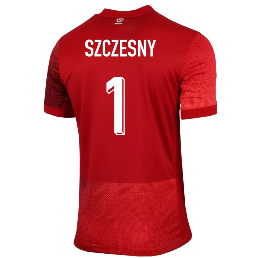 Danxen Dámské Polsko Wojciech Szczesny #1 Červené Daleko Hráčské Dresy 24-26 Dres