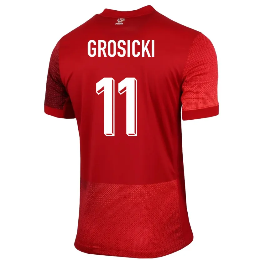 Danxen Dámské Polsko Kamil Grosicki #11 Červené Daleko Hráčské Dresy 24-26 Dres