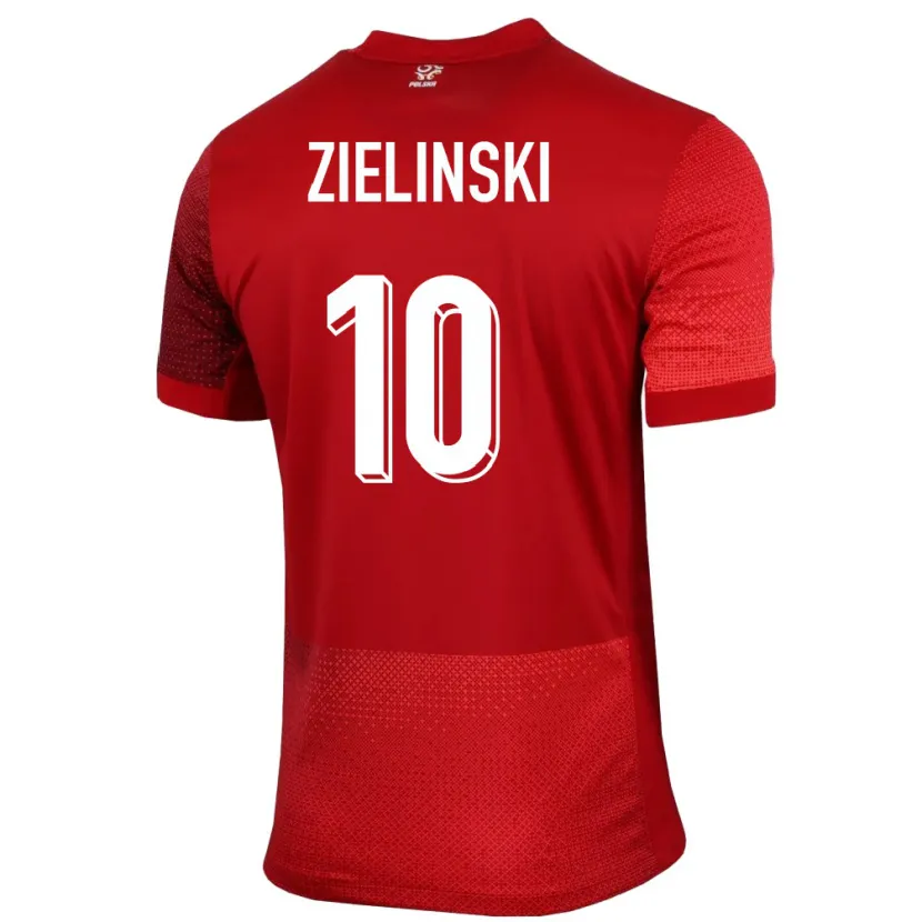 Danxen Dámské Polsko Piotr Zielinski #10 Červené Daleko Hráčské Dresy 24-26 Dres