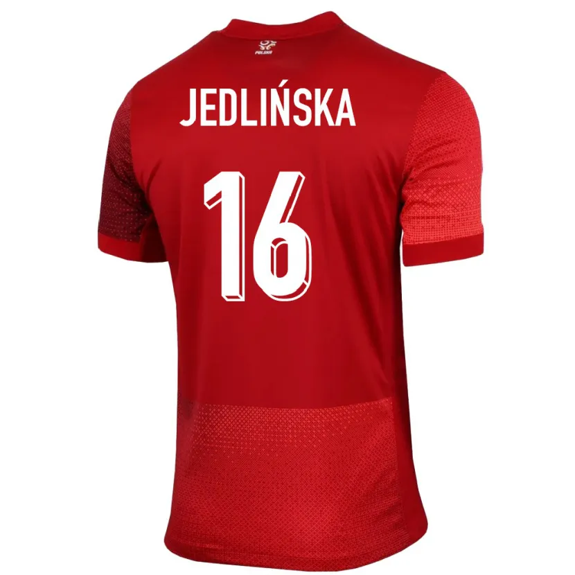 Danxen Dámské Polsko Klaudia Jedlinska #16 Červené Daleko Hráčské Dresy 24-26 Dres