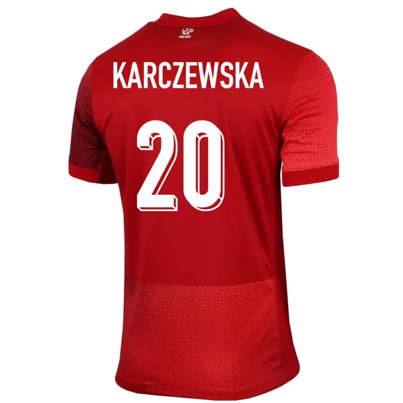 Danxen Dámské Polsko Nikola Karczewska #20 Červené Daleko Hráčské Dresy 24-26 Dres