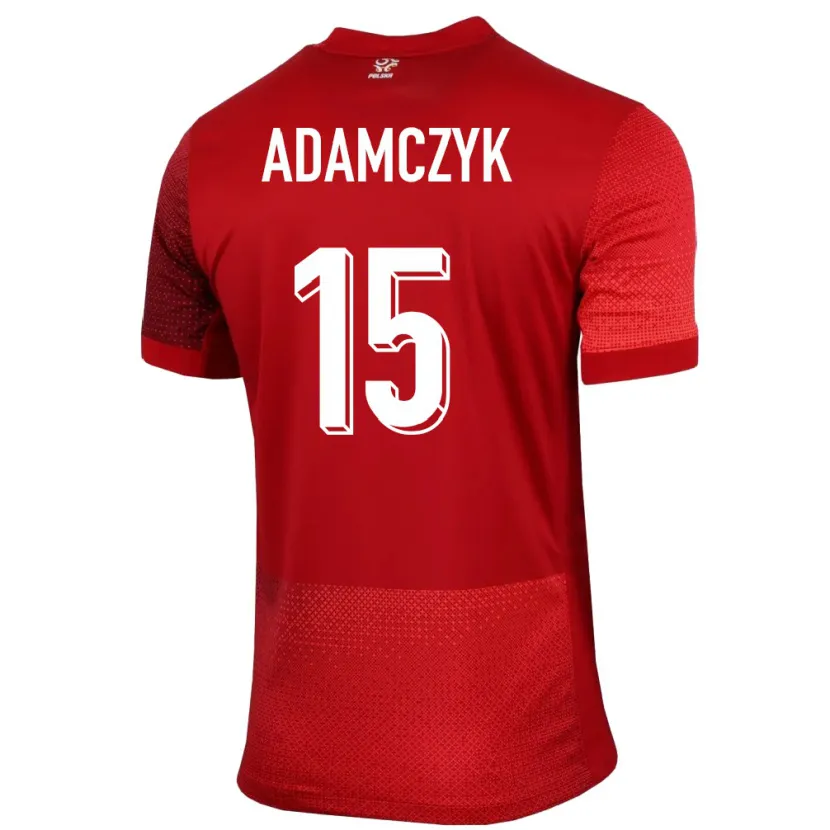 Danxen Dámské Polsko Nico Adamczyk #15 Červené Daleko Hráčské Dresy 24-26 Dres