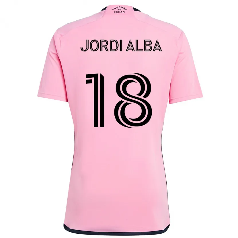 Danxen Dětské Jordi Alba #18 Růžový Domů Hráčské Dresy 2024/25 Dres