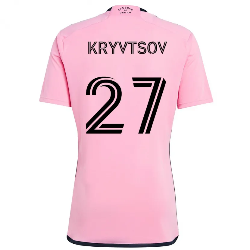 Danxen Dětské Sergiy Kryvtsov #27 Růžový Domů Hráčské Dresy 2024/25 Dres