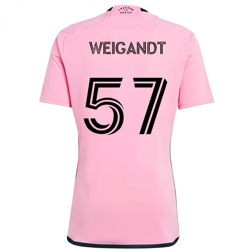 Danxen Dětské Marcelo Weigandt #57 Růžový Domů Hráčské Dresy 2024/25 Dres