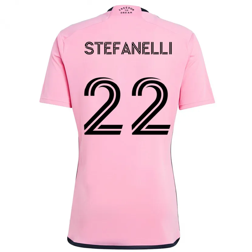 Danxen Dětské Nicolás Stefanelli #22 Růžový Domů Hráčské Dresy 2024/25 Dres