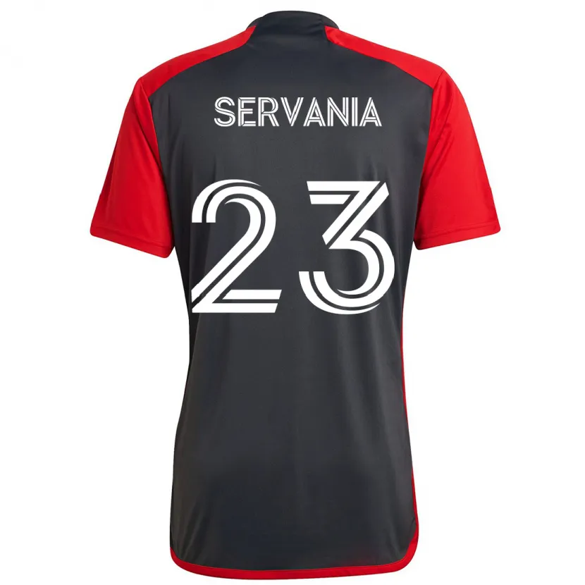 Danxen Dětské Brandon Servania #23 Šedá Červená Domů Hráčské Dresy 2024/25 Dres