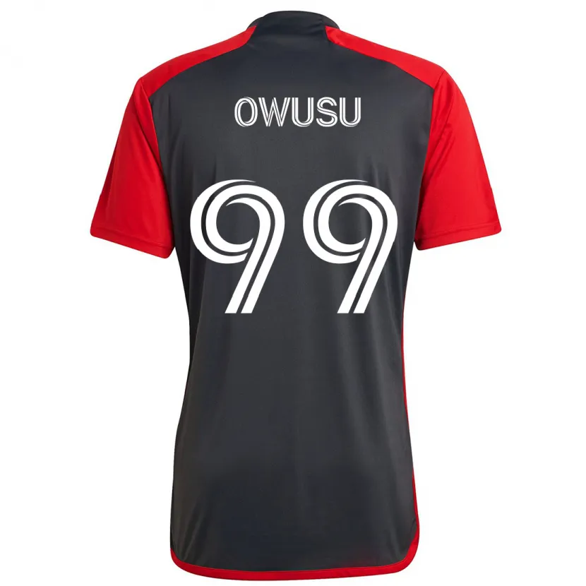 Danxen Dětské Prince Osei Owusu #99 Šedá Červená Domů Hráčské Dresy 2024/25 Dres