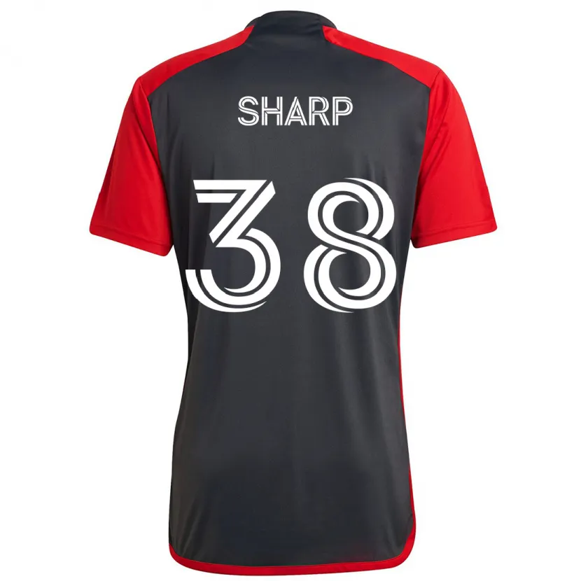 Danxen Dětské Charlie Sharp #38 Šedá Červená Domů Hráčské Dresy 2024/25 Dres