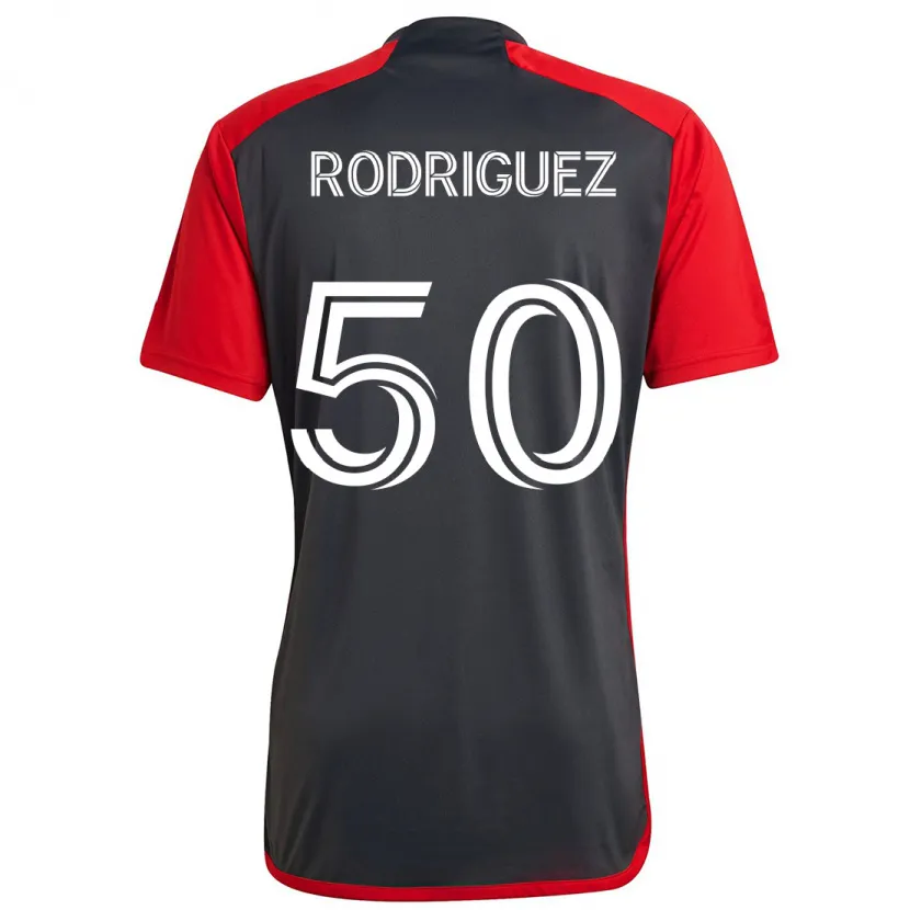 Danxen Dětské Abraham Rodriguez #50 Šedá Červená Domů Hráčské Dresy 2024/25 Dres