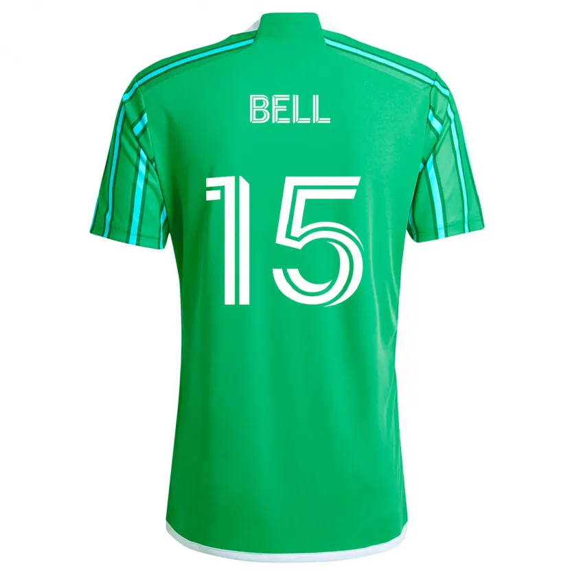 Danxen Dětské Jon Bell #15 Zelená Bílá Domů Hráčské Dresy 2024/25 Dres