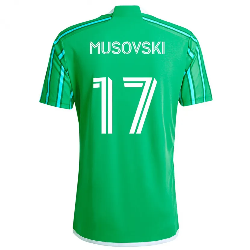 Danxen Dětské Danny Musovski #17 Zelená Bílá Domů Hráčské Dresy 2024/25 Dres