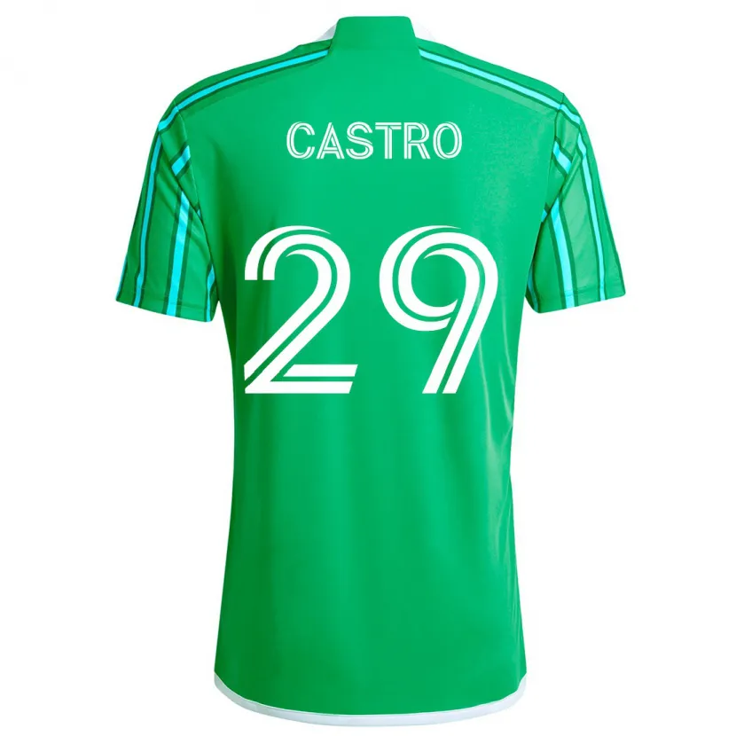 Danxen Dětské Jacob Castro #29 Zelená Bílá Domů Hráčské Dresy 2024/25 Dres