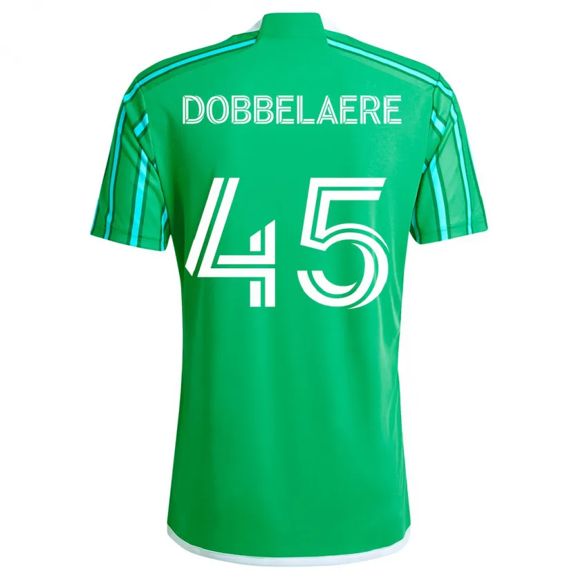 Danxen Dětské Ethan Dobbelaere #45 Zelená Bílá Domů Hráčské Dresy 2024/25 Dres