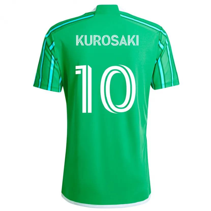 Danxen Dětské Yuuka Kurosaki #10 Zelená Bílá Domů Hráčské Dresy 2024/25 Dres