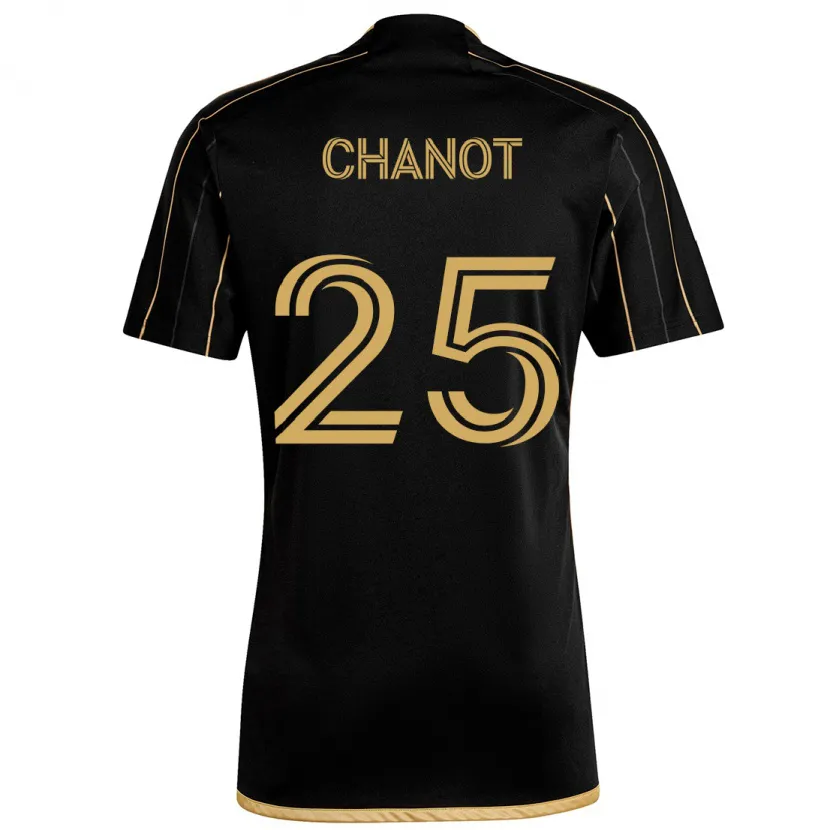 Danxen Dětské Maxime Chanot #25 Černé Zlato Domů Hráčské Dresy 2024/25 Dres