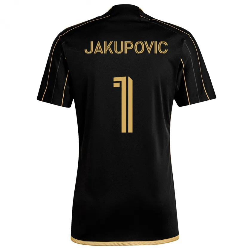 Danxen Dětské Eldin Jakupović #1 Černé Zlato Domů Hráčské Dresy 2024/25 Dres