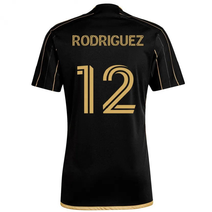 Danxen Dětské Jeremi Rodríguez #12 Černé Zlato Domů Hráčské Dresy 2024/25 Dres