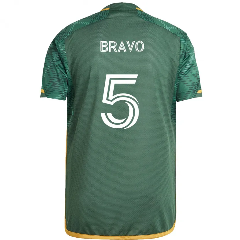 Danxen Dětské Claudio Bravo #5 Zelená Oranžová Domů Hráčské Dresy 2024/25 Dres