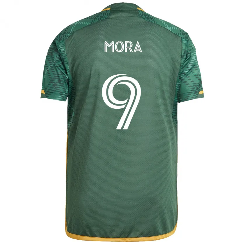 Danxen Dětské Felipe Mora #9 Zelená Oranžová Domů Hráčské Dresy 2024/25 Dres