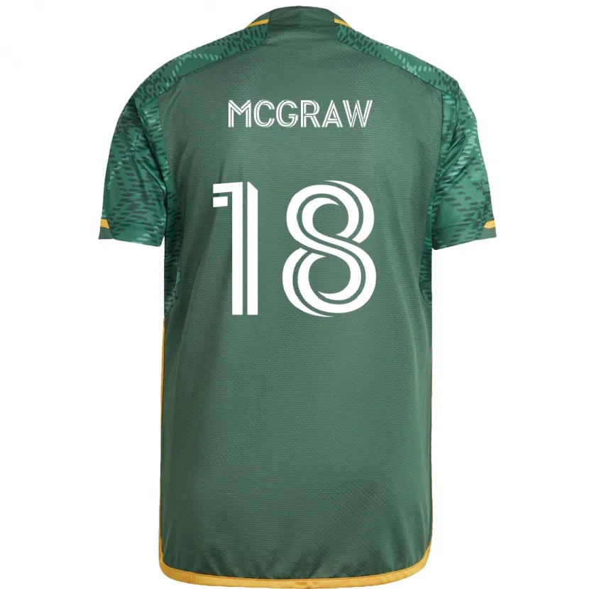 Danxen Dětské Zac Mcgraw #18 Zelená Oranžová Domů Hráčské Dresy 2024/25 Dres