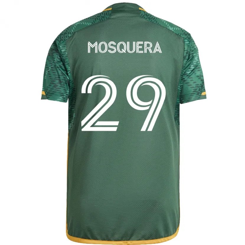 Danxen Dětské Juan Mosquera #29 Zelená Oranžová Domů Hráčské Dresy 2024/25 Dres