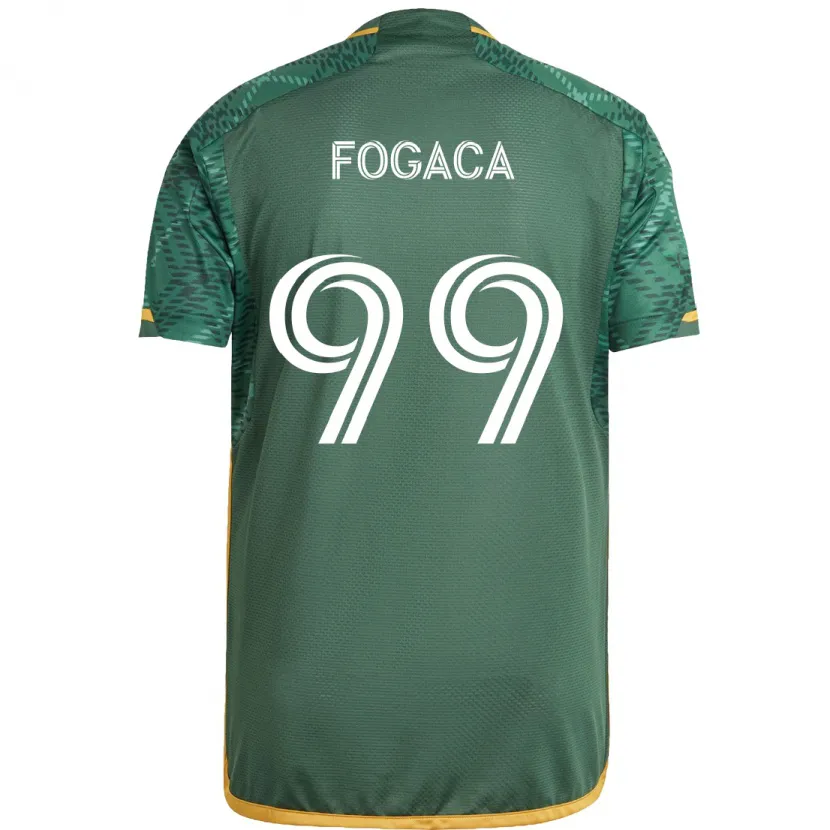 Danxen Dětské Nathan Fogaça #99 Zelená Oranžová Domů Hráčské Dresy 2024/25 Dres