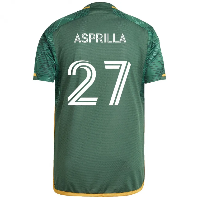 Danxen Dětské Dairon Asprilla #27 Zelená Oranžová Domů Hráčské Dresy 2024/25 Dres