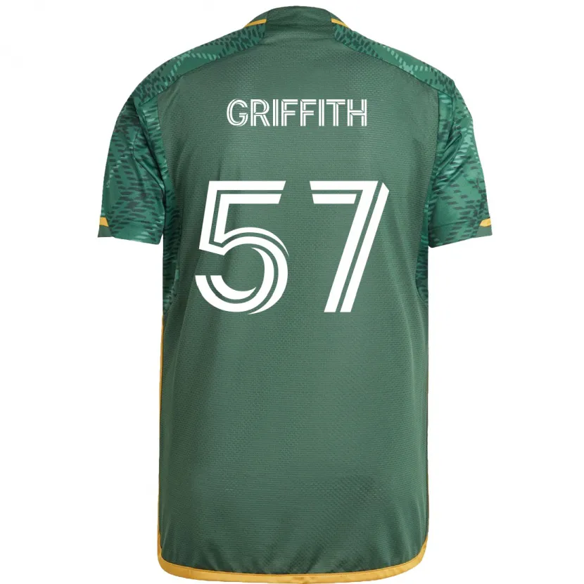 Danxen Dětské Víctor Griffith #57 Zelená Oranžová Domů Hráčské Dresy 2024/25 Dres