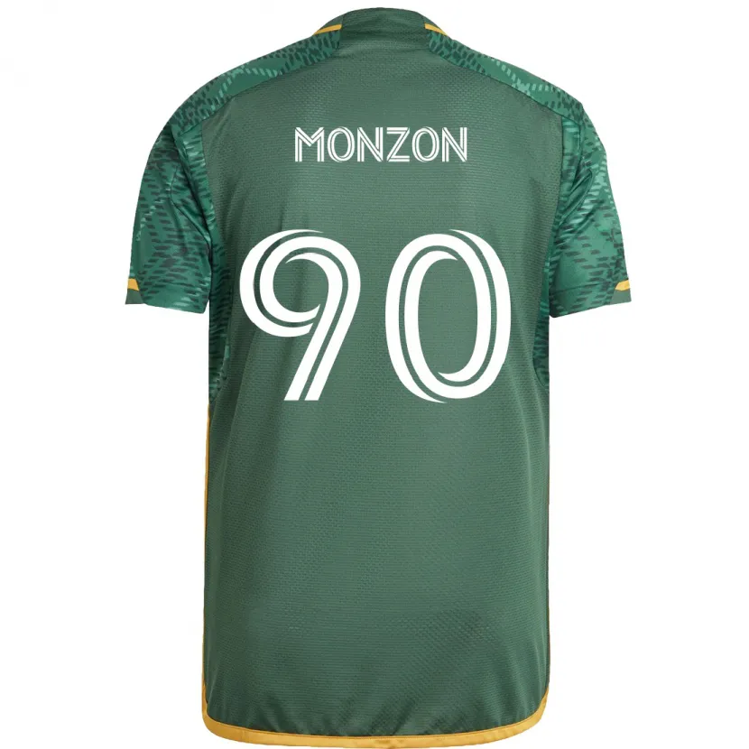 Danxen Dětské Florián Monzón #90 Zelená Oranžová Domů Hráčské Dresy 2024/25 Dres