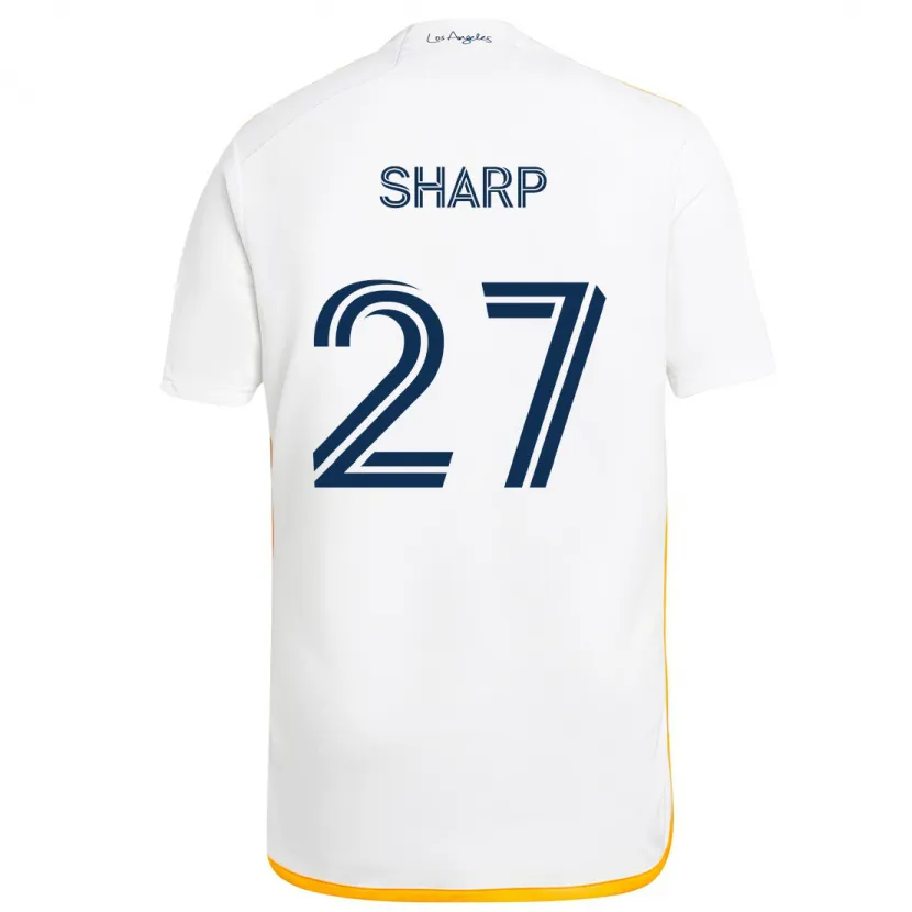 Danxen Dětské Billy Sharp #27 Bílá Žlutá Domů Hráčské Dresy 2024/25 Dres